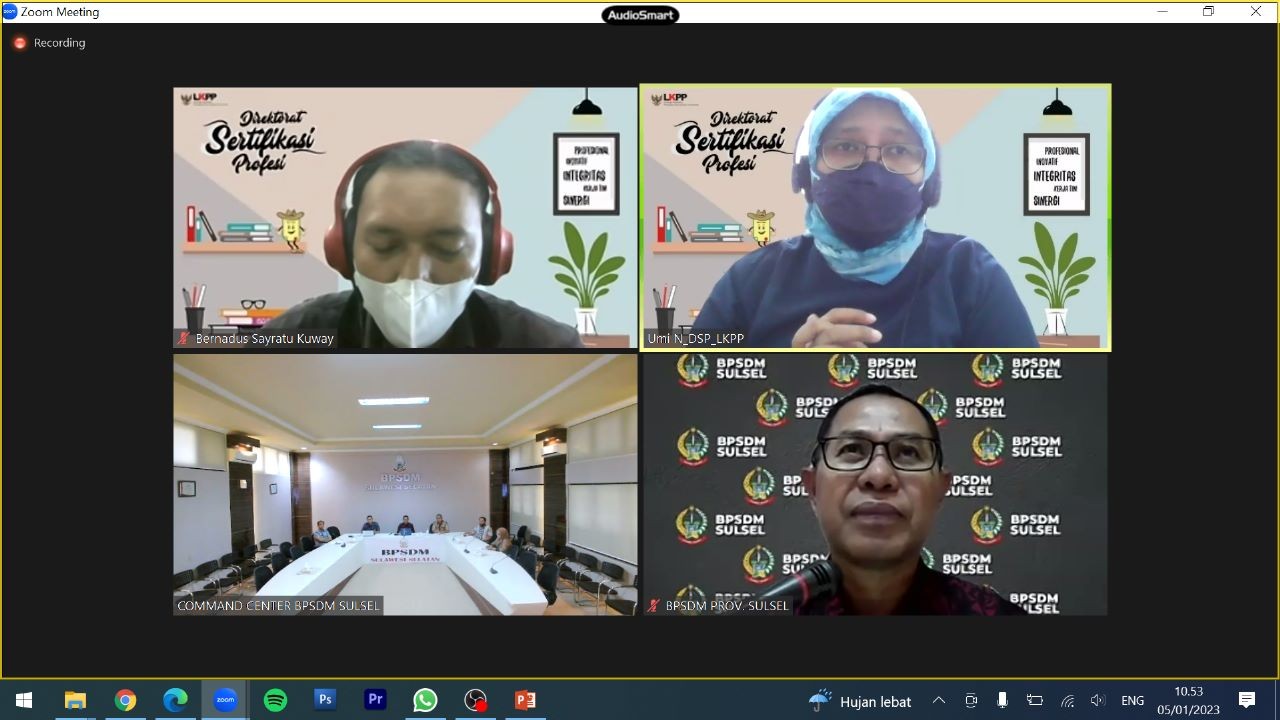 VISITASI SERTIFIKASI PBJ BPSDM PROV. SULSEL OLEH LKPP RI