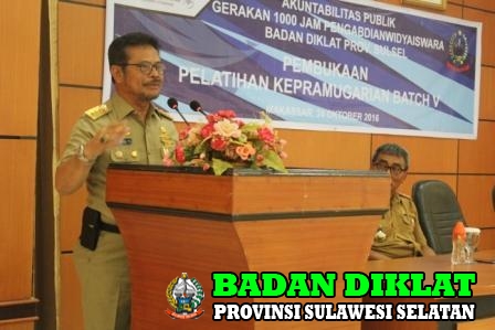 GERAKAN 1000 JAM PENGABDIAN WI BADIKLAT PROV.SULSEL PEMB. PELAT. KEPRAMUGARIAN BATCH V