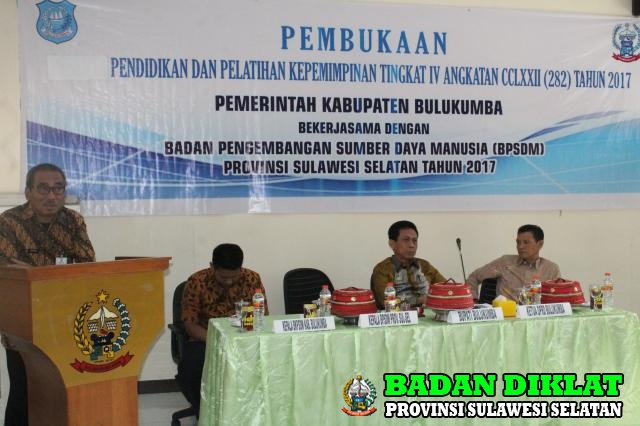 PEMBUKAAN DIKLAT PIM IV ANKG. CCXXII (282) KAB. BULUKUMBA KERJASAMA BPSDM PROV.SULSEL