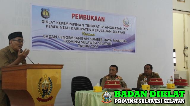 PEMBUKAAN DIKLAT PIM TK. IV ANGK. XIV (14)  PEMKAB. KEPULAUAN SELAYAR BEKERJASAMA BPSDM PROV. SULSEL