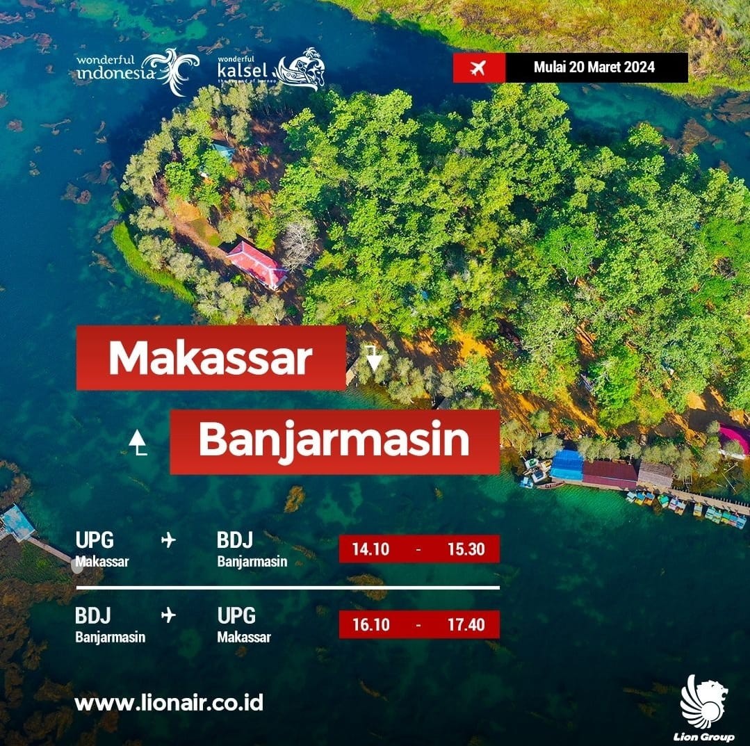 PENERBANGAN RUTE MAKASSAR - BANJARMASIN DIBUKA, PERKUAT POSISI SULSEL HUB INDONESIA TIBUR