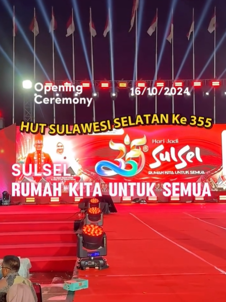 OPENING CEREMONY HARI JADI SULAWESI SELATAN YANG KE-355 TAHUN DI ANJUNGAN PANTAI LOSARI