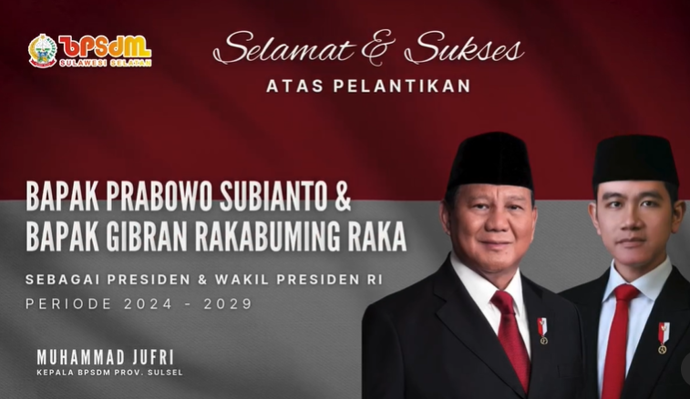 Selamat dan Sukses atas Pelantikan Bapak Prabowo & Bapak Gibran sebagai Presiden dan Wakil Presiden 