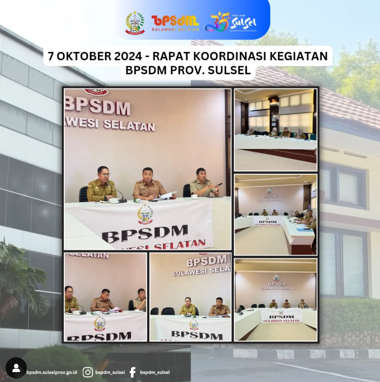 Rapat Koordinasi Kegiatan antar Bidang di BPSDM Prov. Sulsel