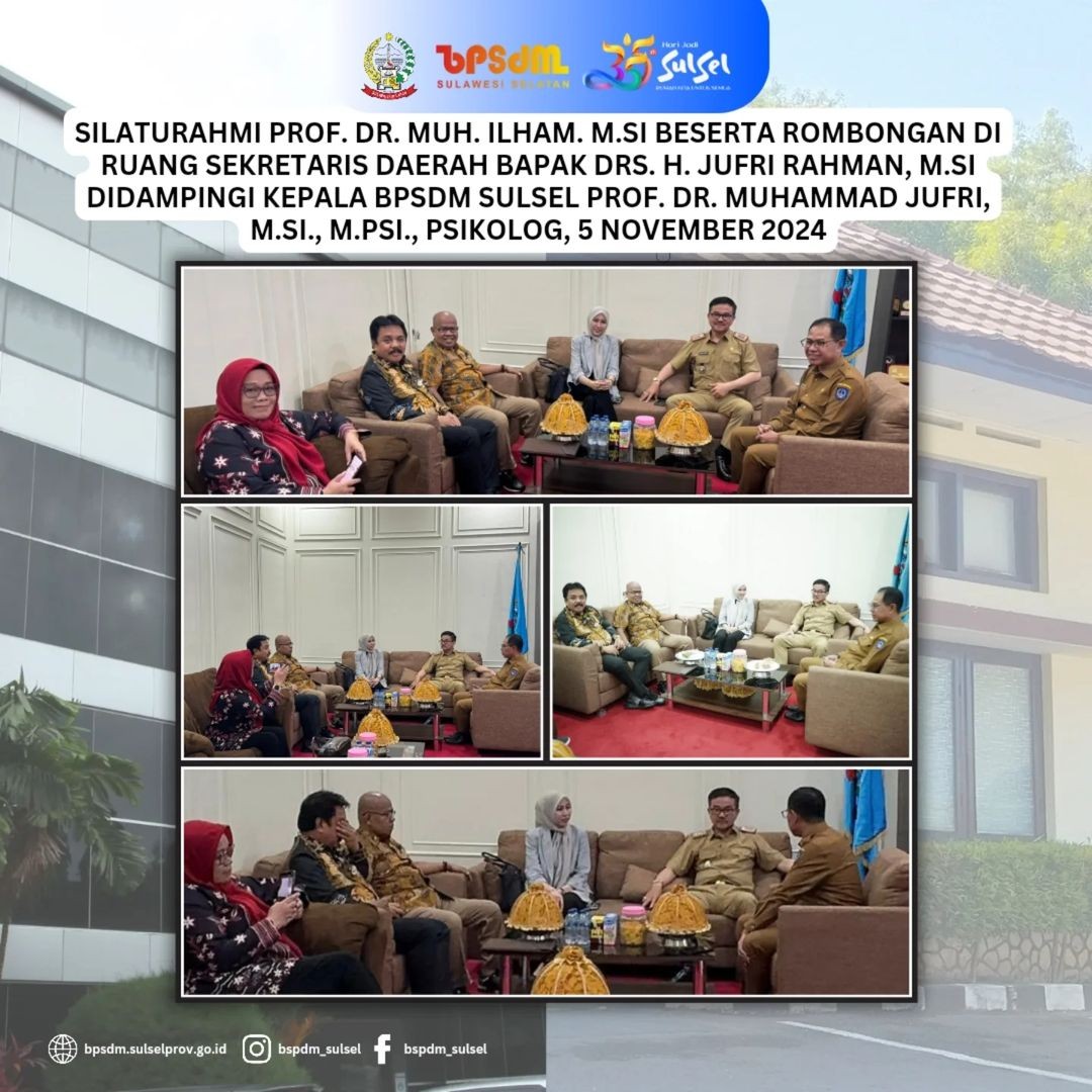 KEPALA BPSDM SULSEL MENDAMPING SEKDA DALAM KUNJUNGAN PROF. ILHAM BESERTA ROMBONGAN   