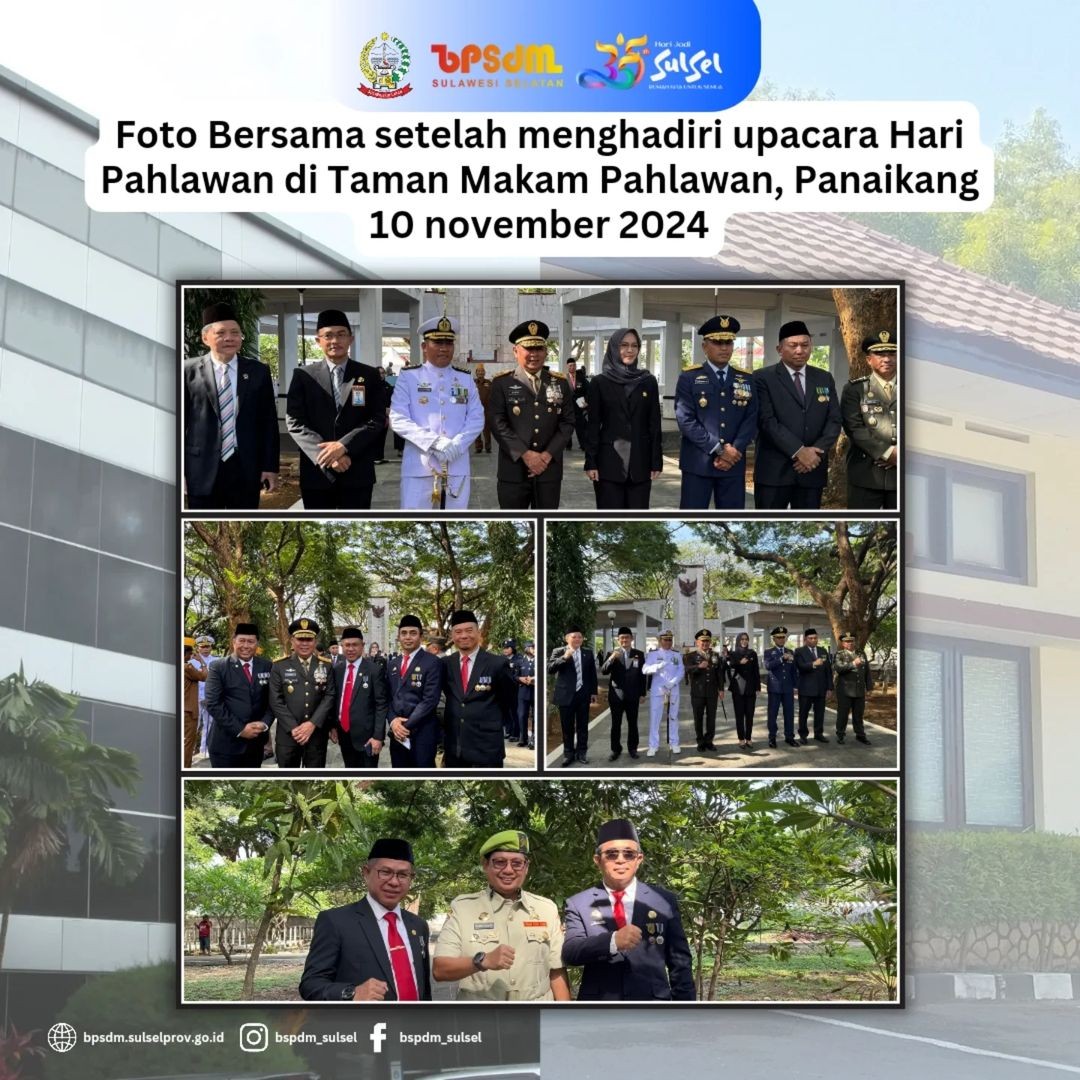 MELAKUKAN SESI FOTO BERSAMA SETELAH MENGHADIRI UPACARA HARI PAHLAWAN 