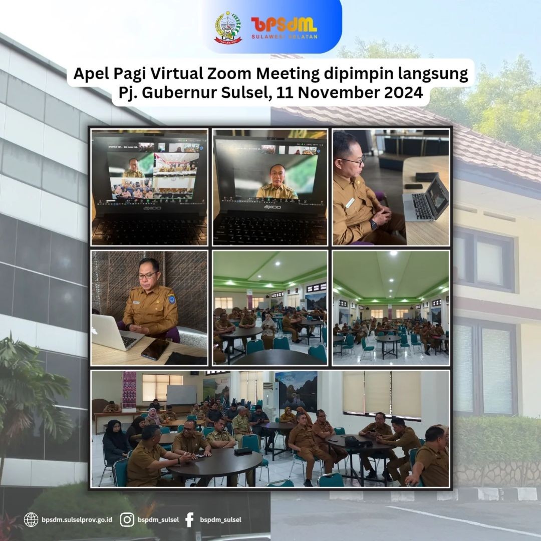 PJ. GUBERNUR SULSEL BAPAK PROF. ZUDAN PIMPIN LANGSUNG APEL PAGI VIRTUAL ZOOM 