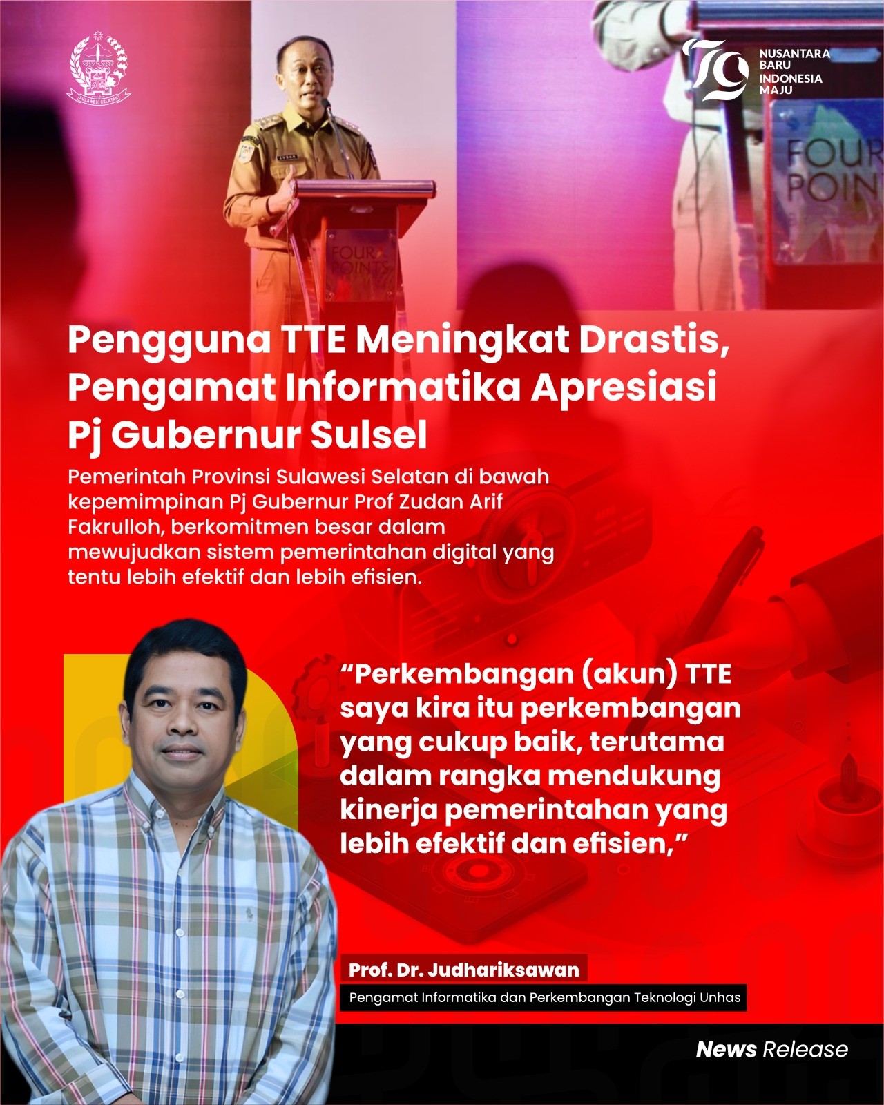 Komitmen Digitalisasi Birokrasi di Sulsel di Era Pj Gubernur Prof Zudan Arif Fakrulloh