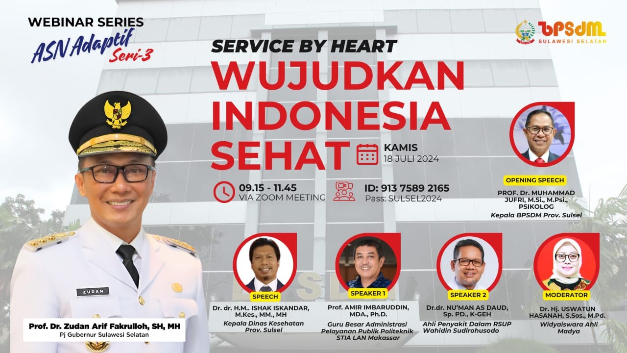Yuk Ikuti Webinar Series ASN Adaptif Seri 3 oleh BPSDM Sulsel