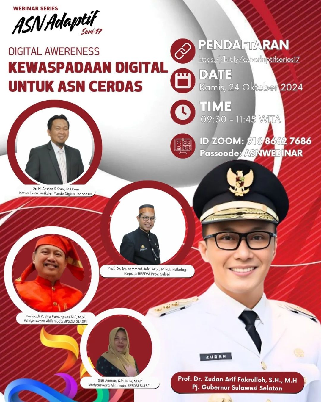 BPSDM SULSEL GELAR WEBINAR: KEWASPADAAN DIGITAL UNTUK ASN CERDAS